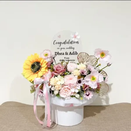 Bloom Box Akrilik Ucapan Wedding Mustikajaya